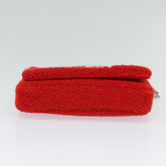 BURBERRY Chain Shoulder Bag pile Red Silver Auth bs26879 - Picture 5 of 16